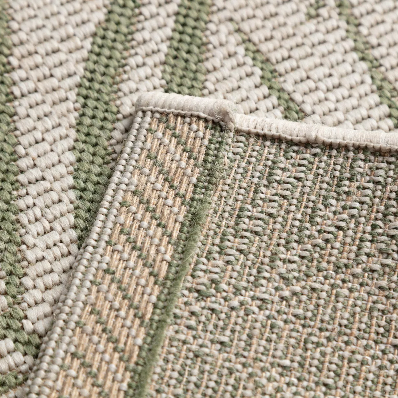 Teppich Cottage II wool/ jungle green 67x130cm, 67 x 130 cm günstig online kaufen