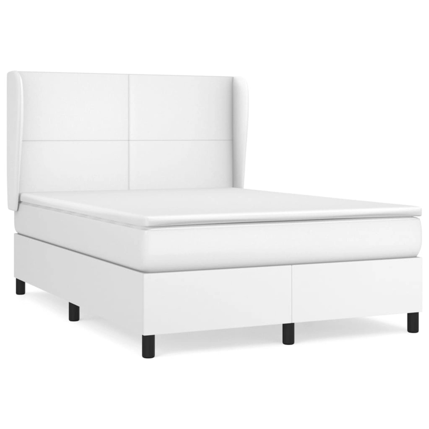 vidaXL Boxspringbett mit Matratze Weiß 140x190 cm Kunstleder1466775 günstig online kaufen