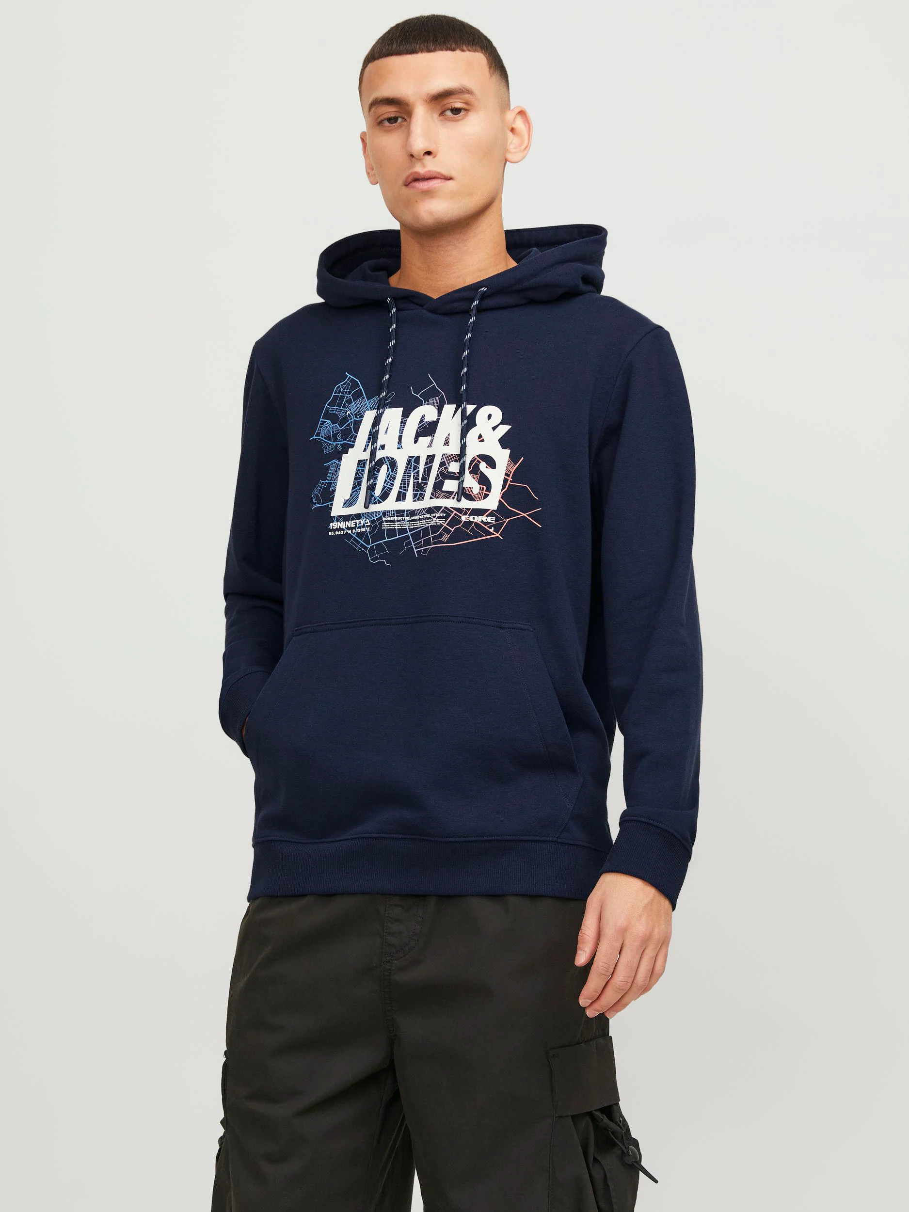 Jack & Jones Herren Kapuzenpullover Hoodie JCOMAP LOGO - Regular Fit günstig online kaufen