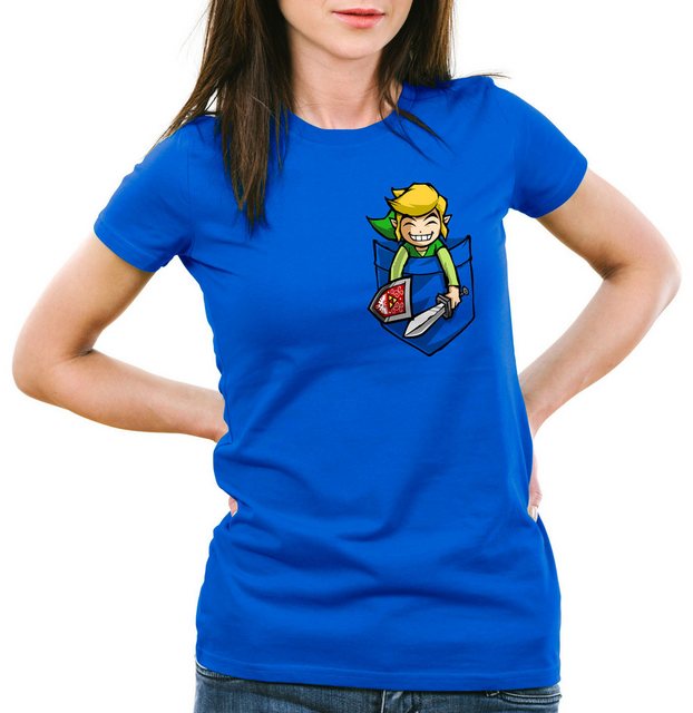 style3 T-Shirt Link Brusttasche wild switch the breath of snes ocarina zeld günstig online kaufen