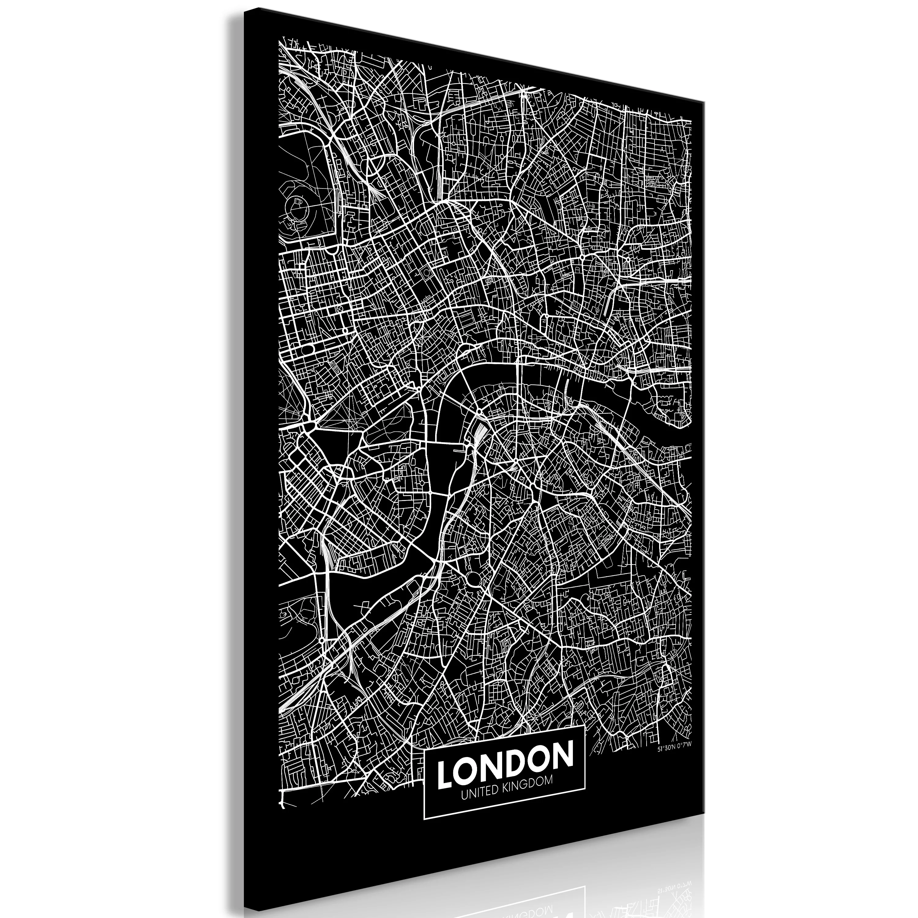 Wandbild - Dark Map Of London (1 Part) Vertical günstig online kaufen