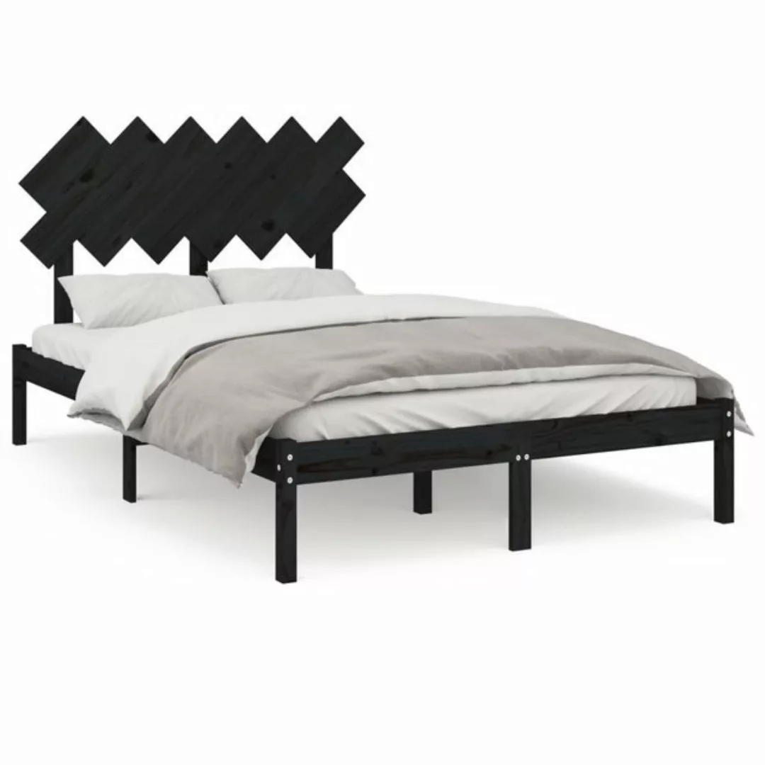 furnicato Bett Massivholzbett Schwarz 120x190 cm günstig online kaufen