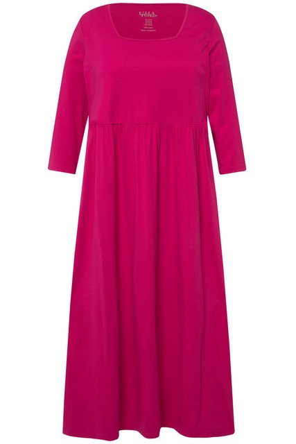 Ulla Popken Sommerkleid Jerseykleid A-Linie Carree-Ausschnitt 3/4-Arm günstig online kaufen