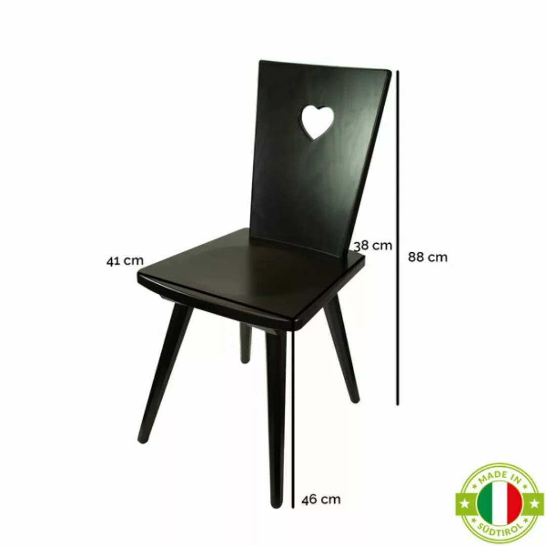 Eleganter Stuhl 'Black Or White' | Vollholz | Griff Herzförmig günstig online kaufen