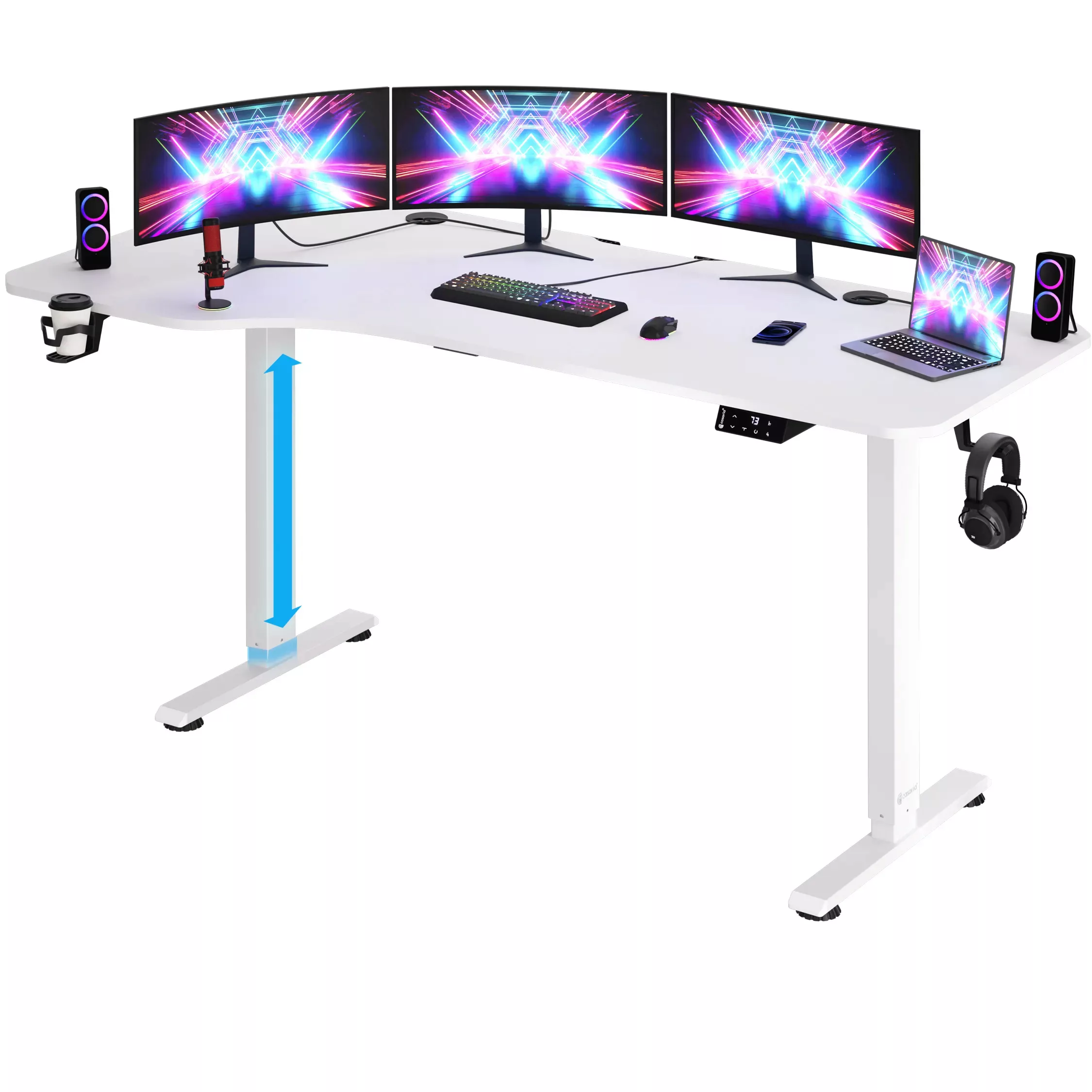 Höhenverstellbarer Schreibtisch Weiß 160x75x73-118cm günstig online kaufen