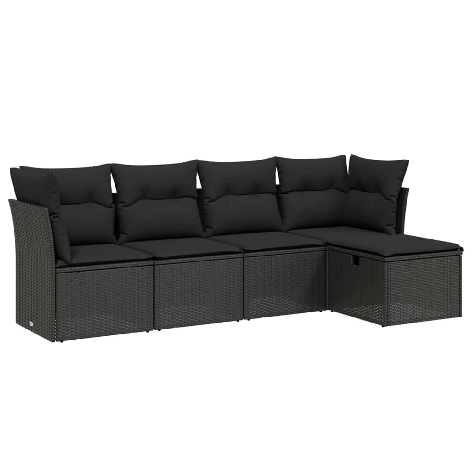 vidaXL 5-tlg Garten-Sofagarnitur mit Kissen Schwarz Poly Rattan Modell 76 günstig online kaufen