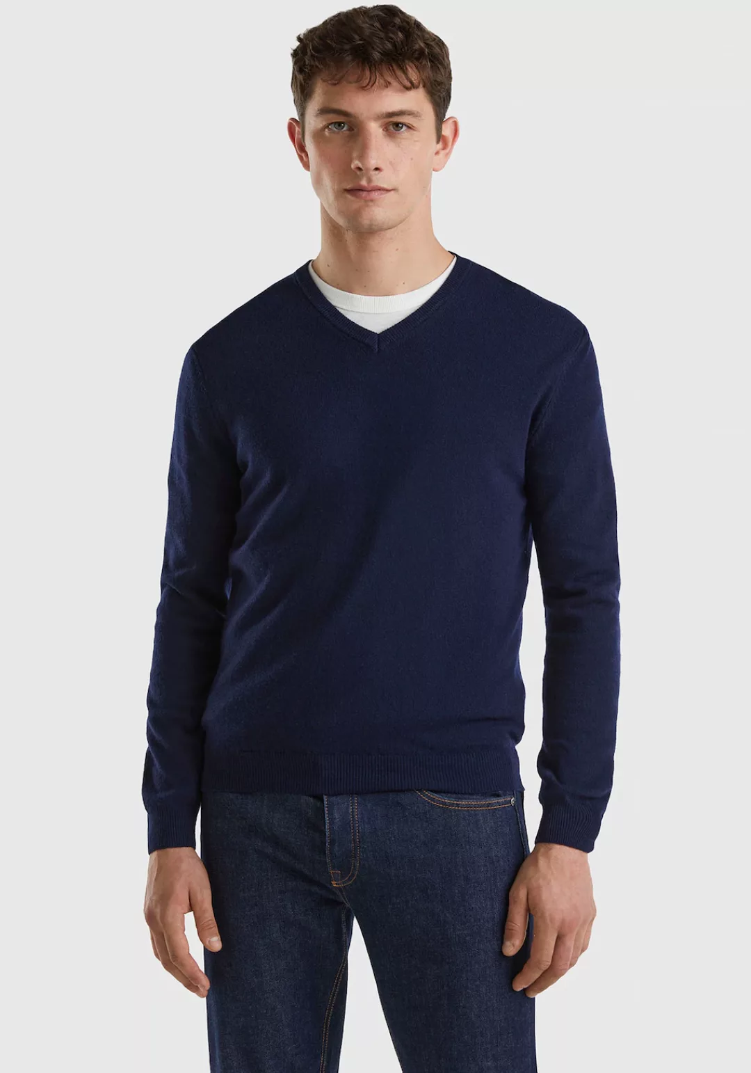 United Colors of Benetton V-Ausschnitt-Pullover, im cleanen Look günstig online kaufen