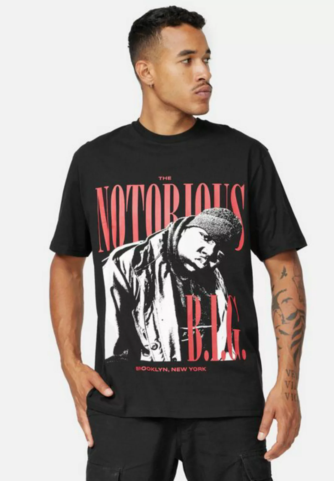 Recovered T-Shirt The Notorious B.I.G Red Script GOTS zertifizierte Bio-Bau günstig online kaufen