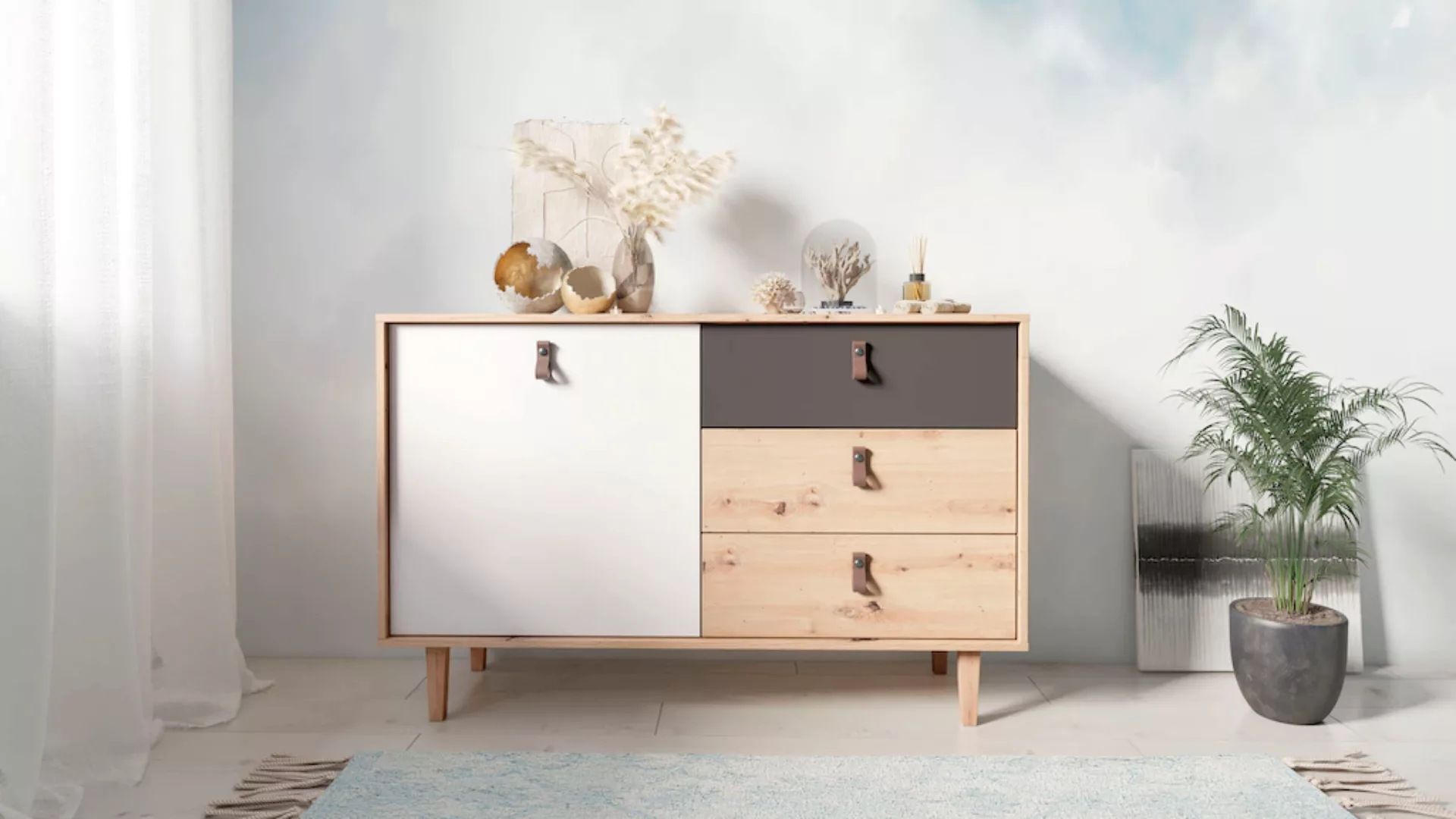 INOSIGN Sideboard "Bill, Kommode in 120cm und 180cm Breite, mit Massivholzf günstig online kaufen