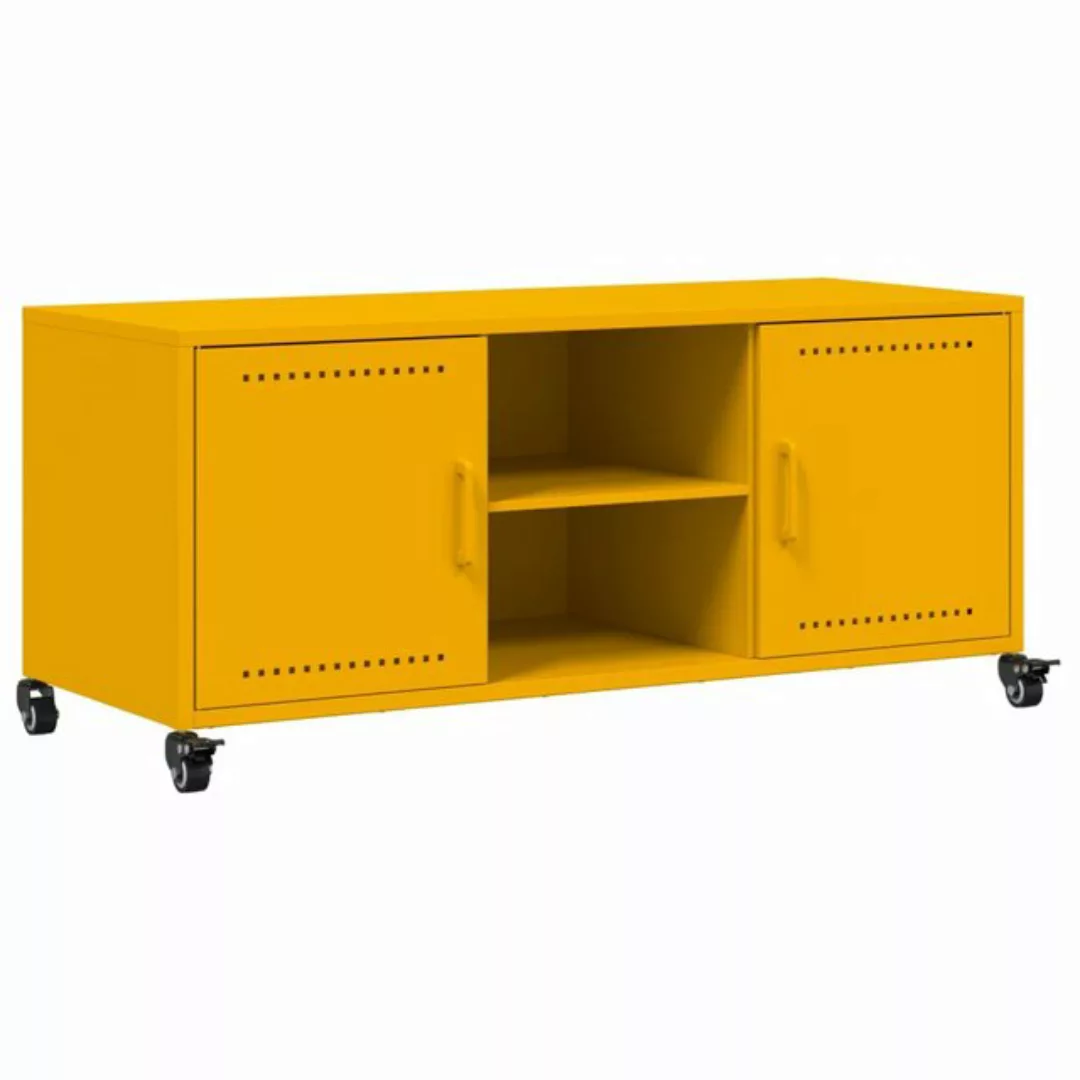 vidaXL Schrankmodule TV-Schrank Senfgelb 100,5x39x43,5 cm Kaltgewalzter Sta günstig online kaufen