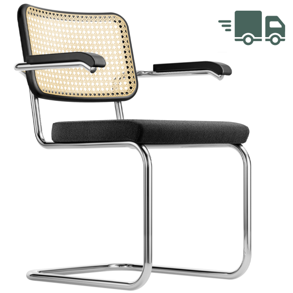 THONET S 64 SPV | Buche schwarz gebeizt | Rücken Rohrgeflecht | Sitz vollge günstig online kaufen