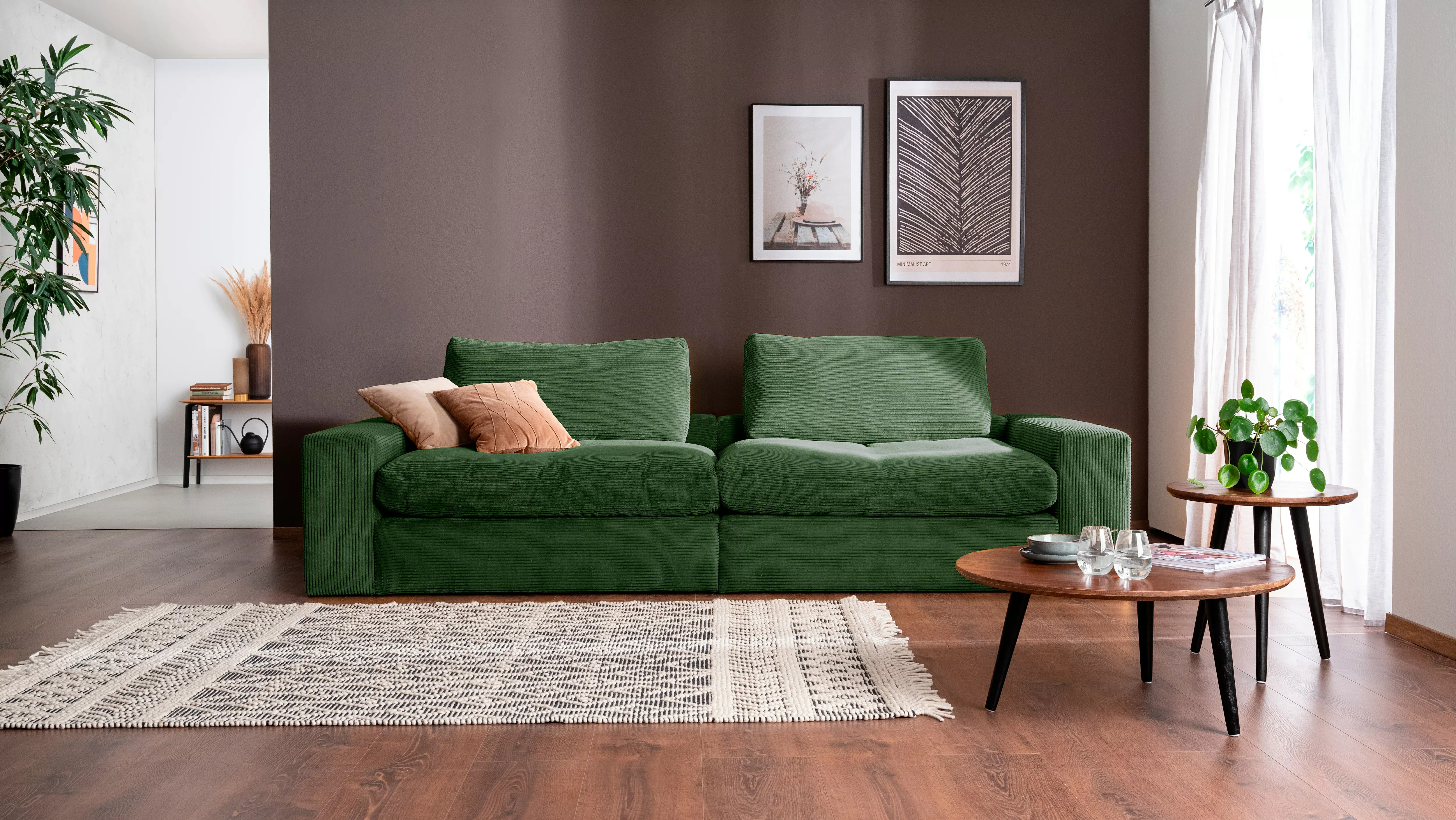 alina Big-Sofa "Sandy", 266 cm breit und 123 cm tief, in modernem Cordstoff günstig online kaufen