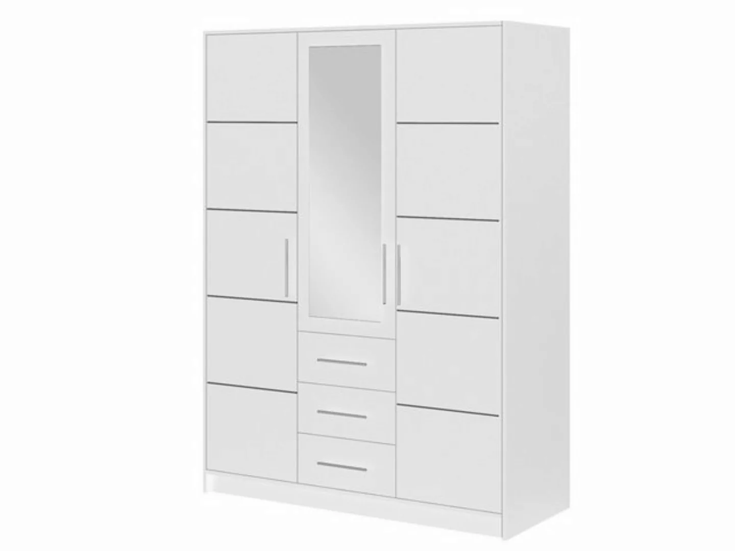 Compleo Kleiderschrank geräumig und modern (3 Türen 3 Schubladen) ALEX Brei günstig online kaufen