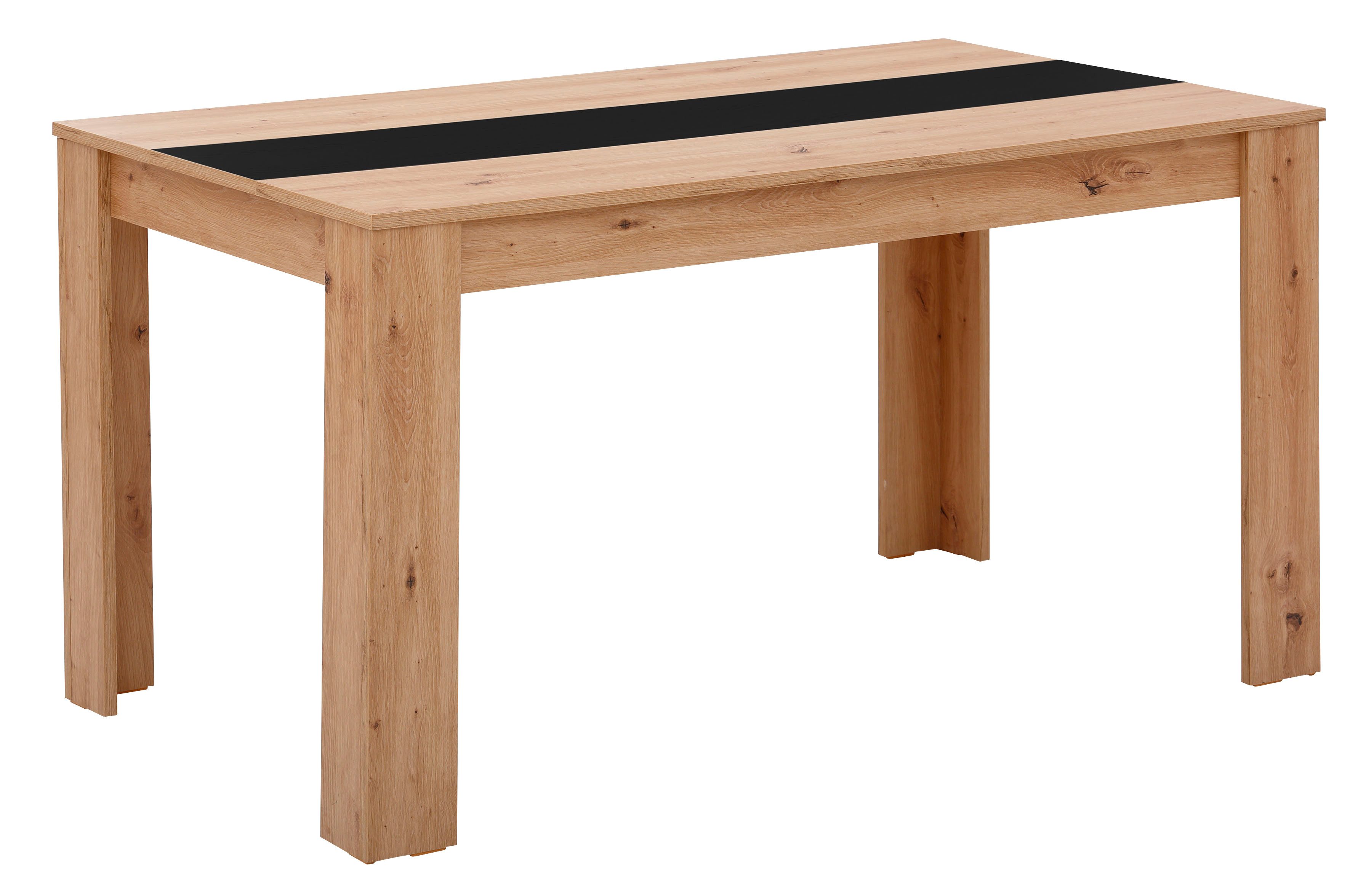 HELA Esstisch "SIMONE", Breite 140cm, mit Wendeeinlage Dekor/Schwarz, Unser günstig online kaufen