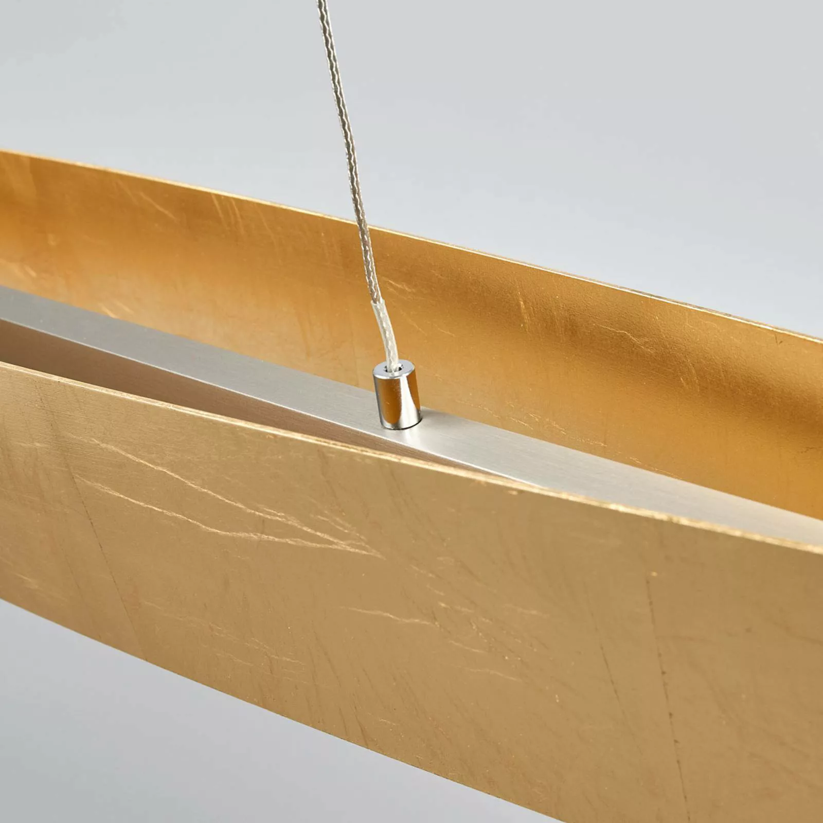 Quitani LED-Hängeleuchte Malu, gold, Länge 100 cm günstig online kaufen