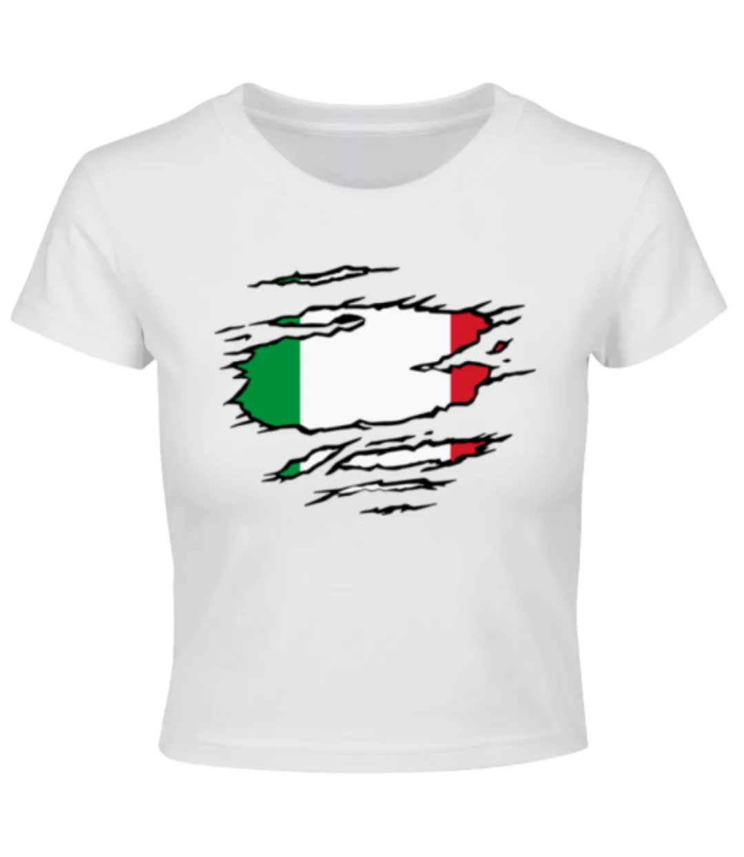 Zerrissene Flagge Italien · Crop T-Shirt günstig online kaufen