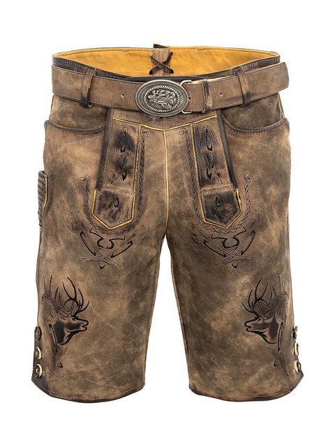 Maddox Trachtenhose Lederhose kurz mit Gürtel URGSEE marmor nappato günstig online kaufen