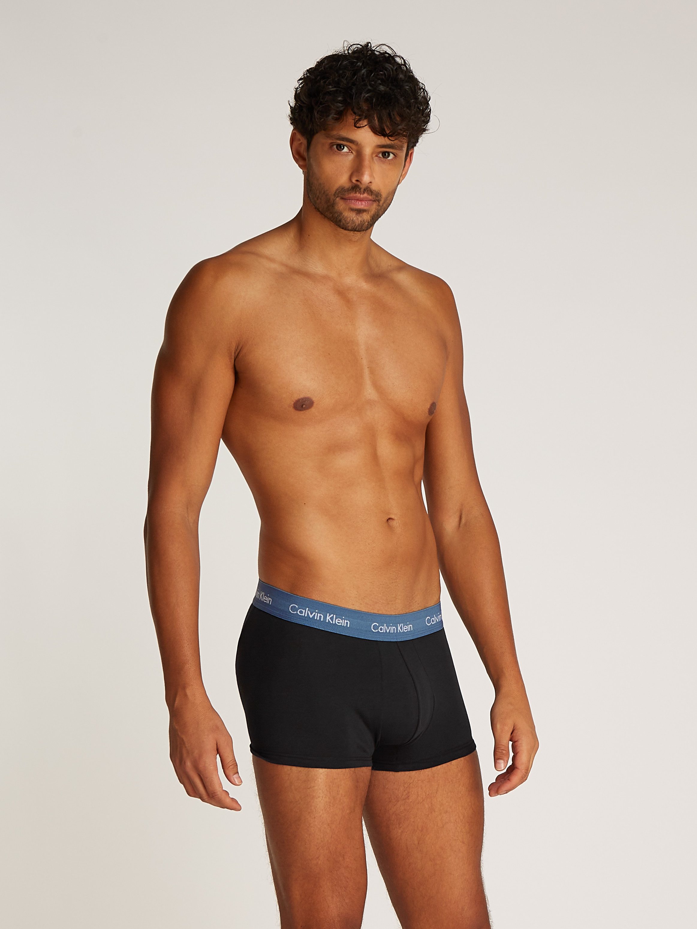 Calvin Klein 3-er Set Low Rise Trunks in Schwarz mit Webbund günstig online kaufen