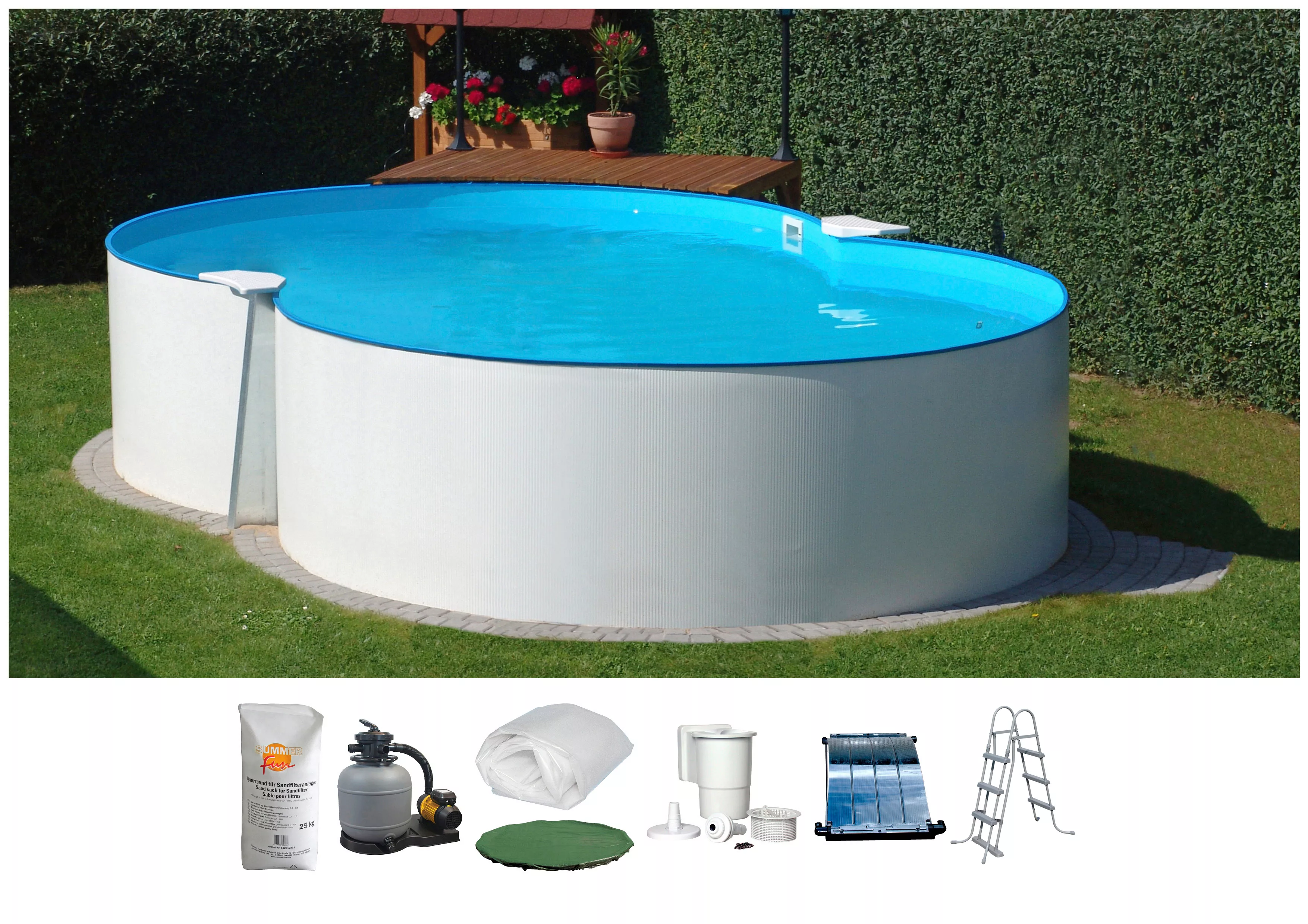 Clear Pool Achtformpool, (Set, 8 tlg.), 540x350x120 cm inkl. Solarset günstig online kaufen