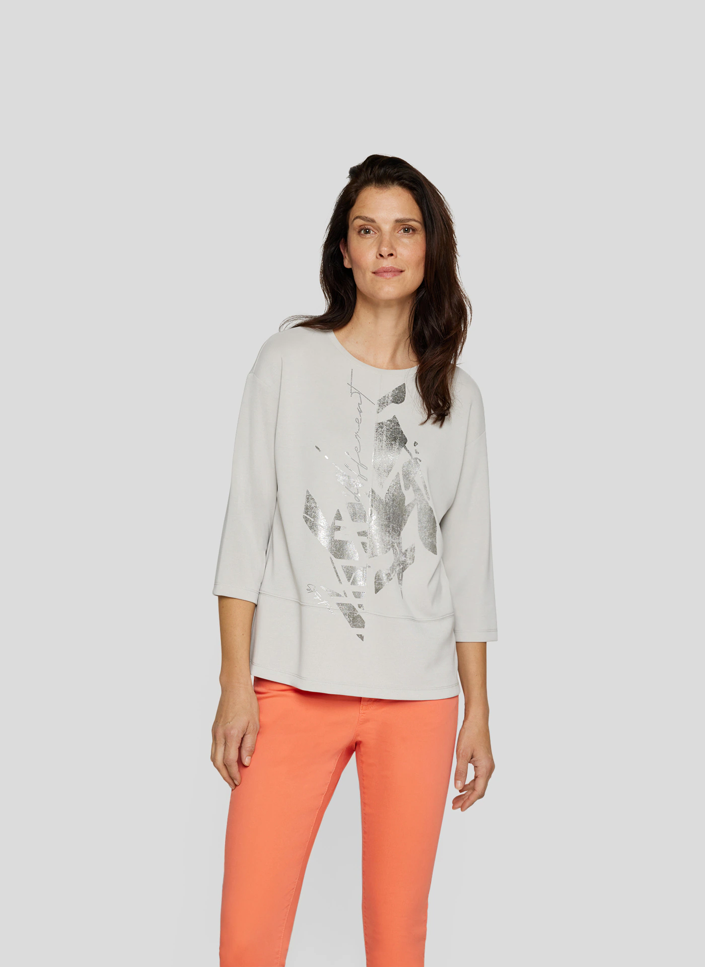 Rabe Print-Shirt "Rabe Schickes 3/4-Arm-Shirt mit Silber-Print" günstig online kaufen