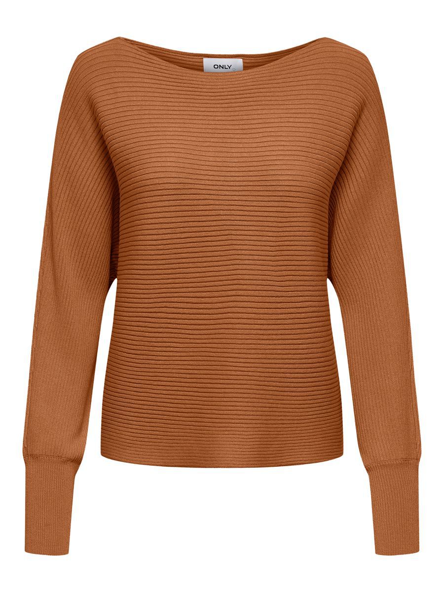 ONLY Gerippter Petite- Strickpullover Damen Braun günstig online kaufen