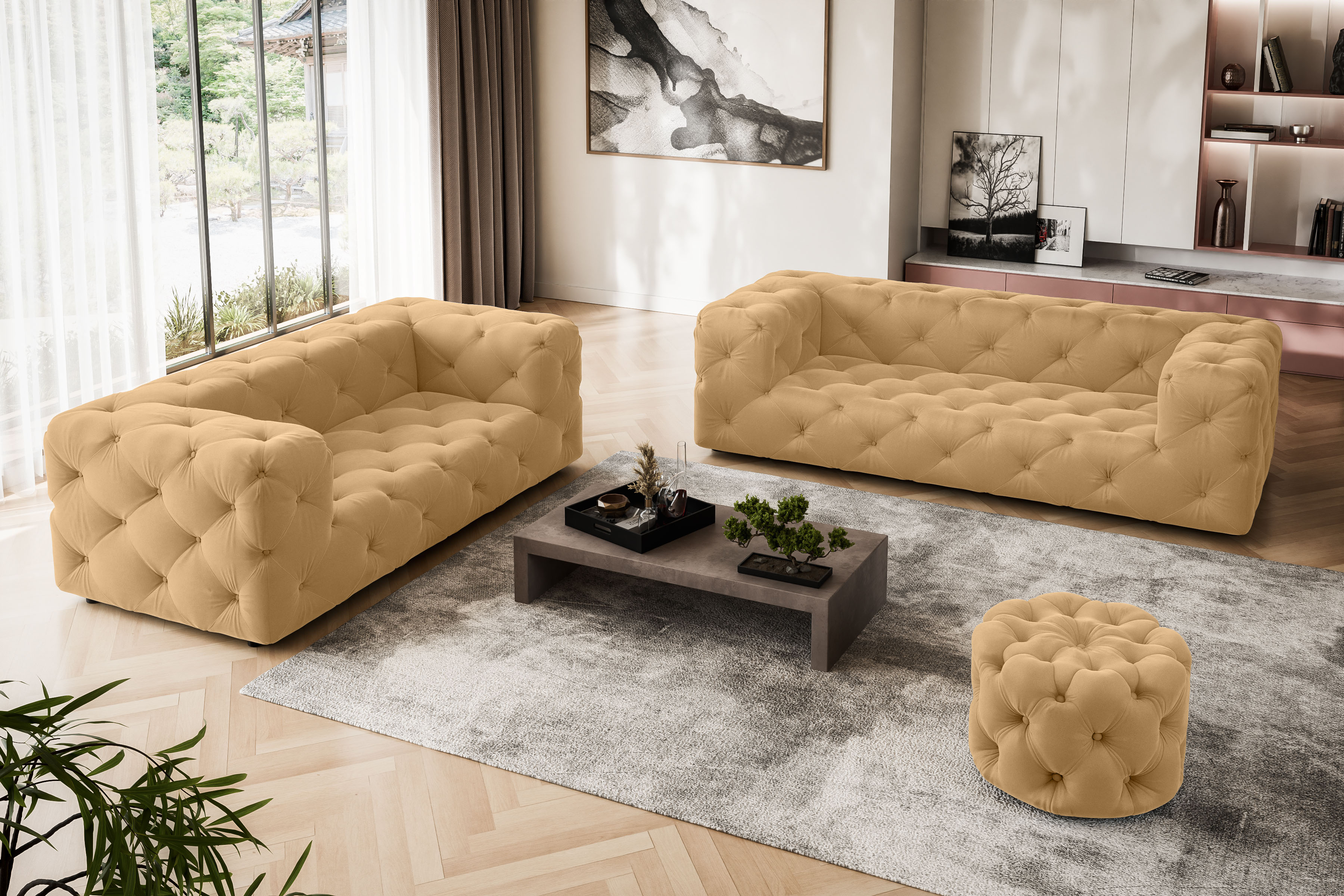 Places of Style 2-Sitzer "FOLLINA", 2-Sitzer Sofa mit klassischer Chesterfi günstig online kaufen