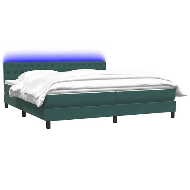 vidaXL Bett Boxspringbett mit Matratze Dunkelgrün 180x210 cm Samt günstig online kaufen