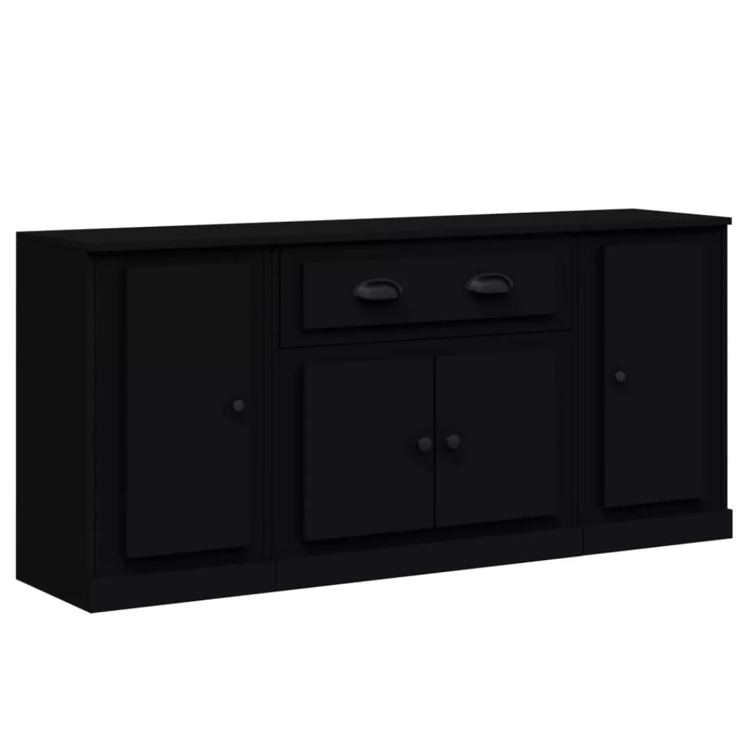 Vidaxl Sideboards 3 Stk. Schwarz Holzwerkstoff günstig online kaufen