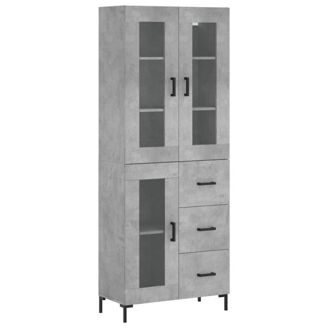 vidaXL Vitrine Highboard Betongrau 69,5x34x180 cm Spanplatte Glas Vitrine günstig online kaufen