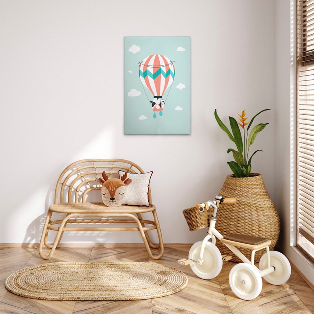 A.S. Création Leinwandbild "Animal Balloon 1 - Wandbild Grün Weiß Rot Keilr günstig online kaufen