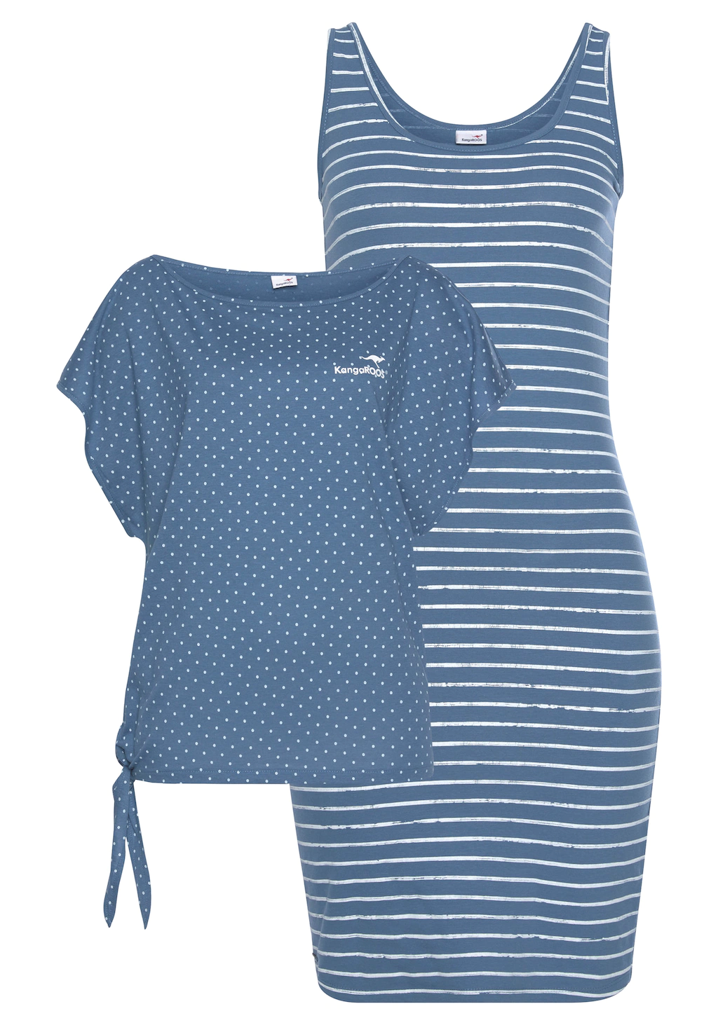 KangaROOS Jerseykleid, (2 tlg.), im Set mit oversize Shirt zum Knoten günstig online kaufen