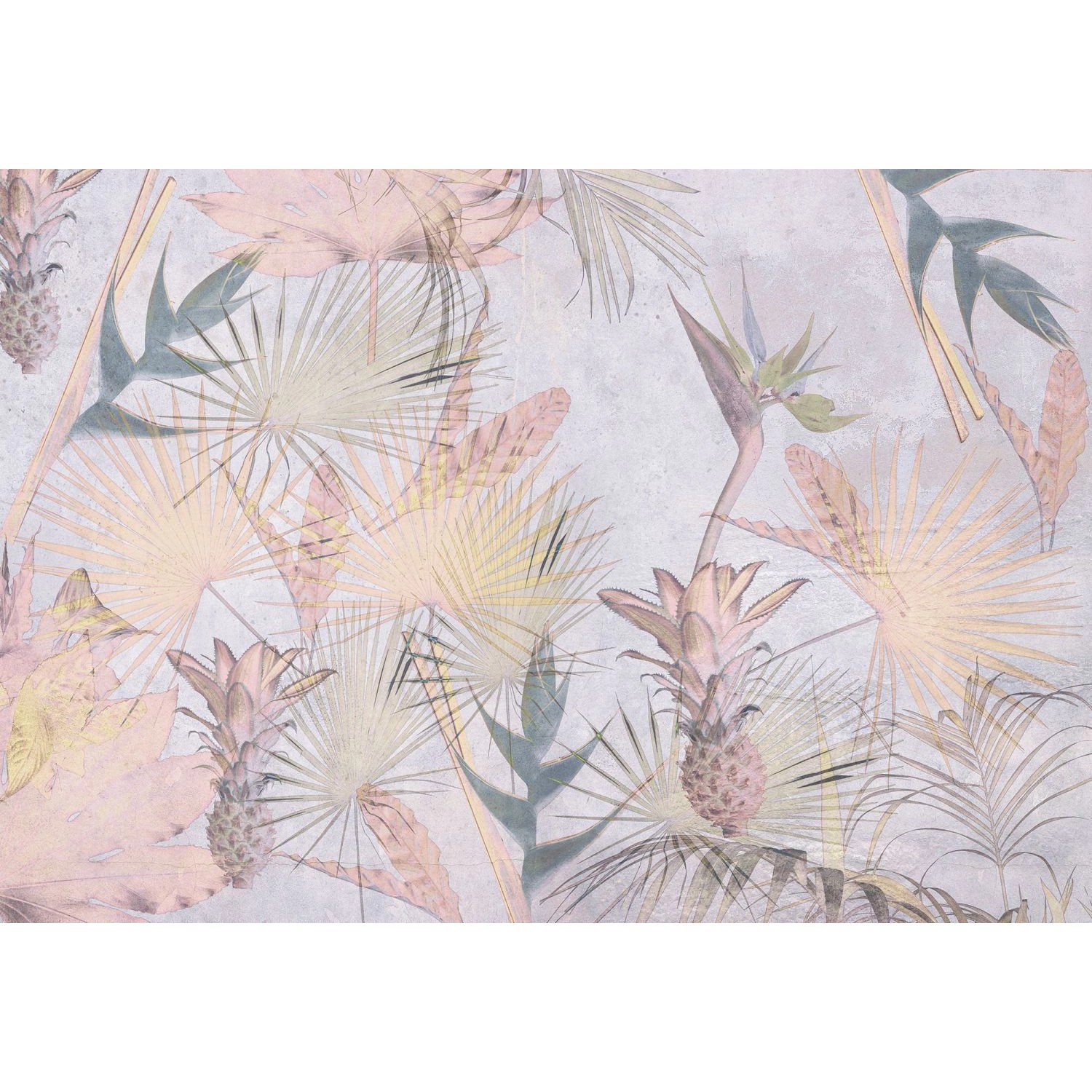 Komar Fototapete Tropical Concrete Rosa und Blau 368 x 254 cm 610935 günstig online kaufen