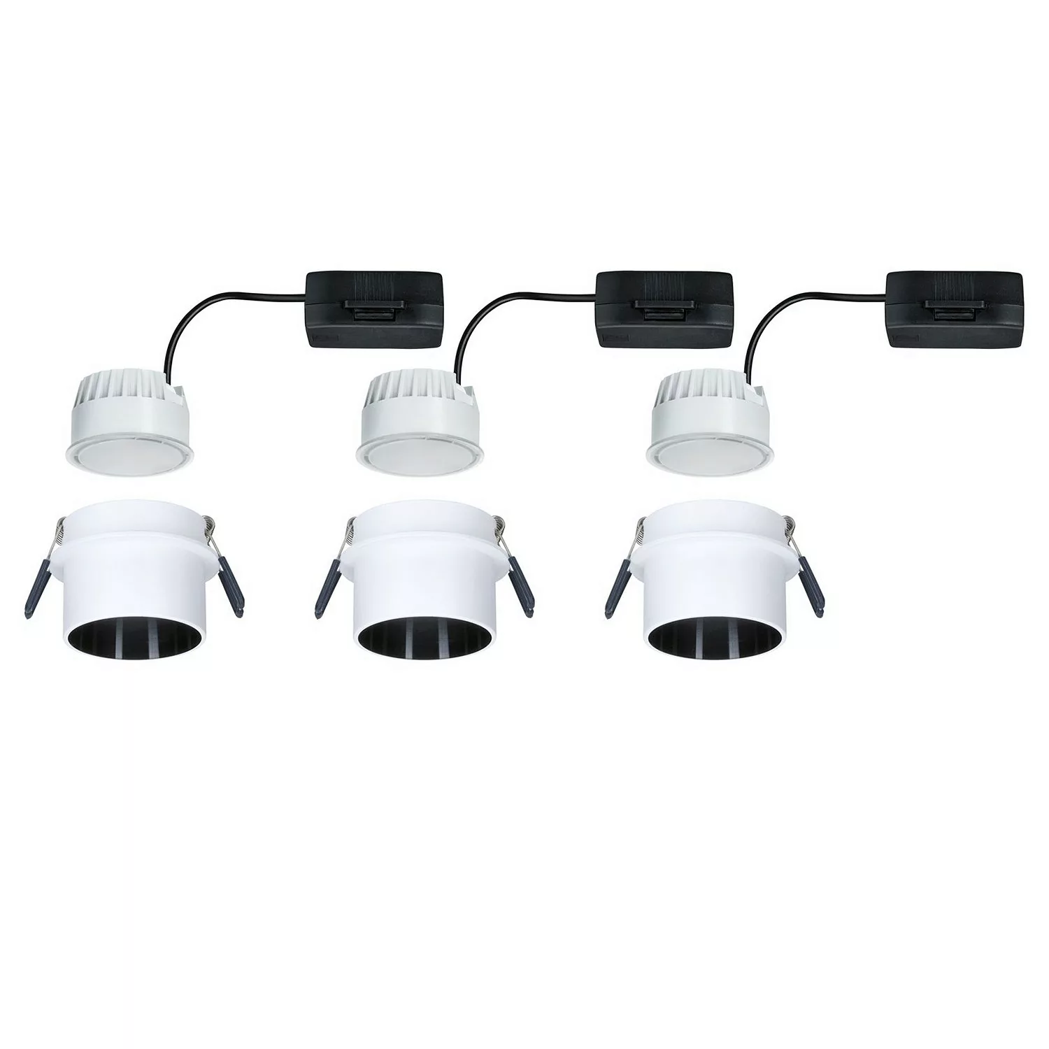 LED Einbauleuchte Gil in Weiß-matt und Schwarz-matt 3x 18W 1410lm IP44 günstig online kaufen