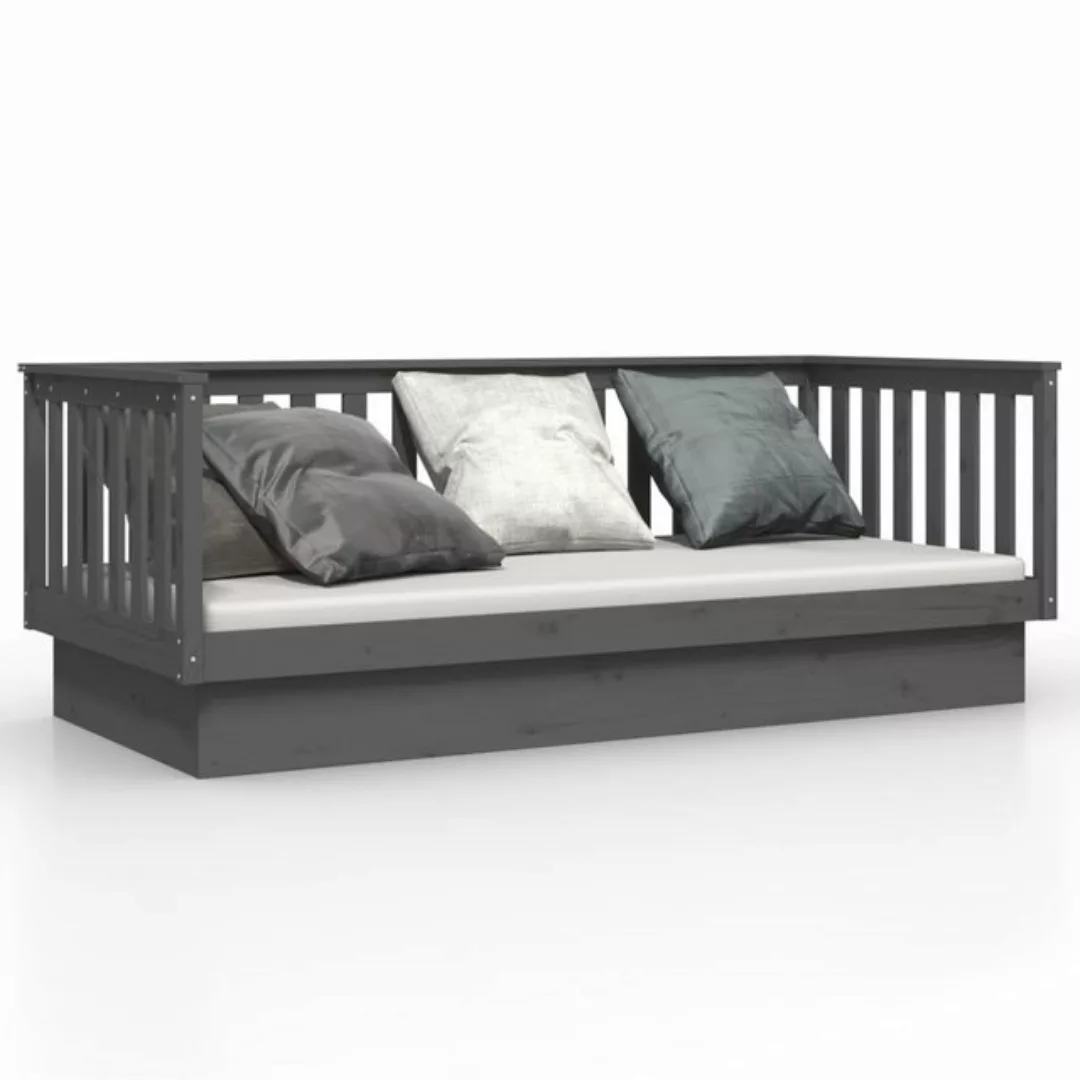 vidaXL Bettgestell Gästebett Tagesbett Grau 90x200 cm Massivholz Kiefer Bet günstig online kaufen