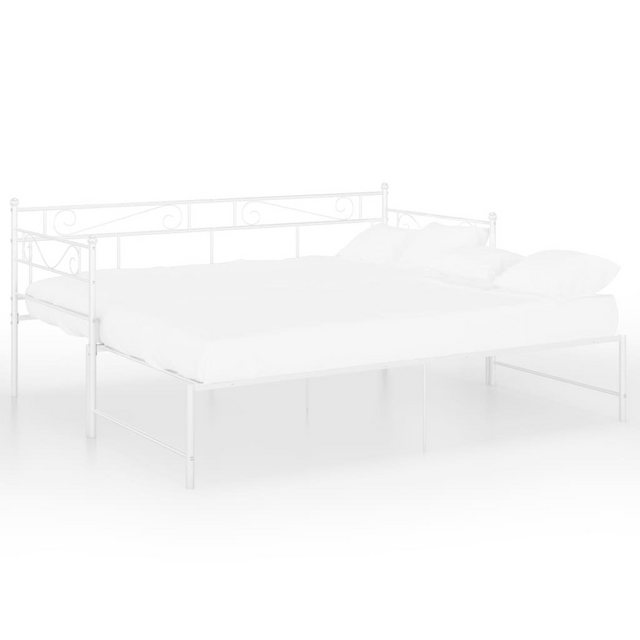 furnicato Bett Tagesbett Ausziehbar Weiß Metall 90x200 cm günstig online kaufen