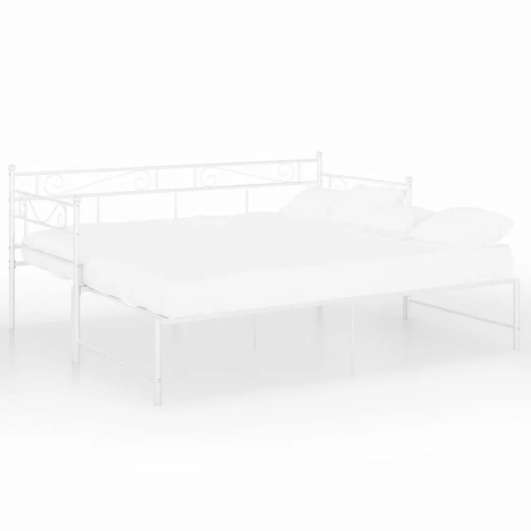 furnicato Bett Tagesbett Ausziehbar Weiß Metall 90x200 cm günstig online kaufen