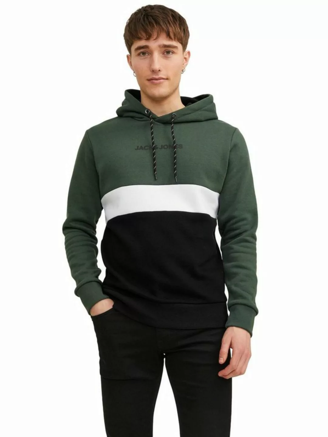 Jack & Jones Herren Hoodie Kapuzenpullover JJEREID BLOCKING - Regular Fit günstig online kaufen