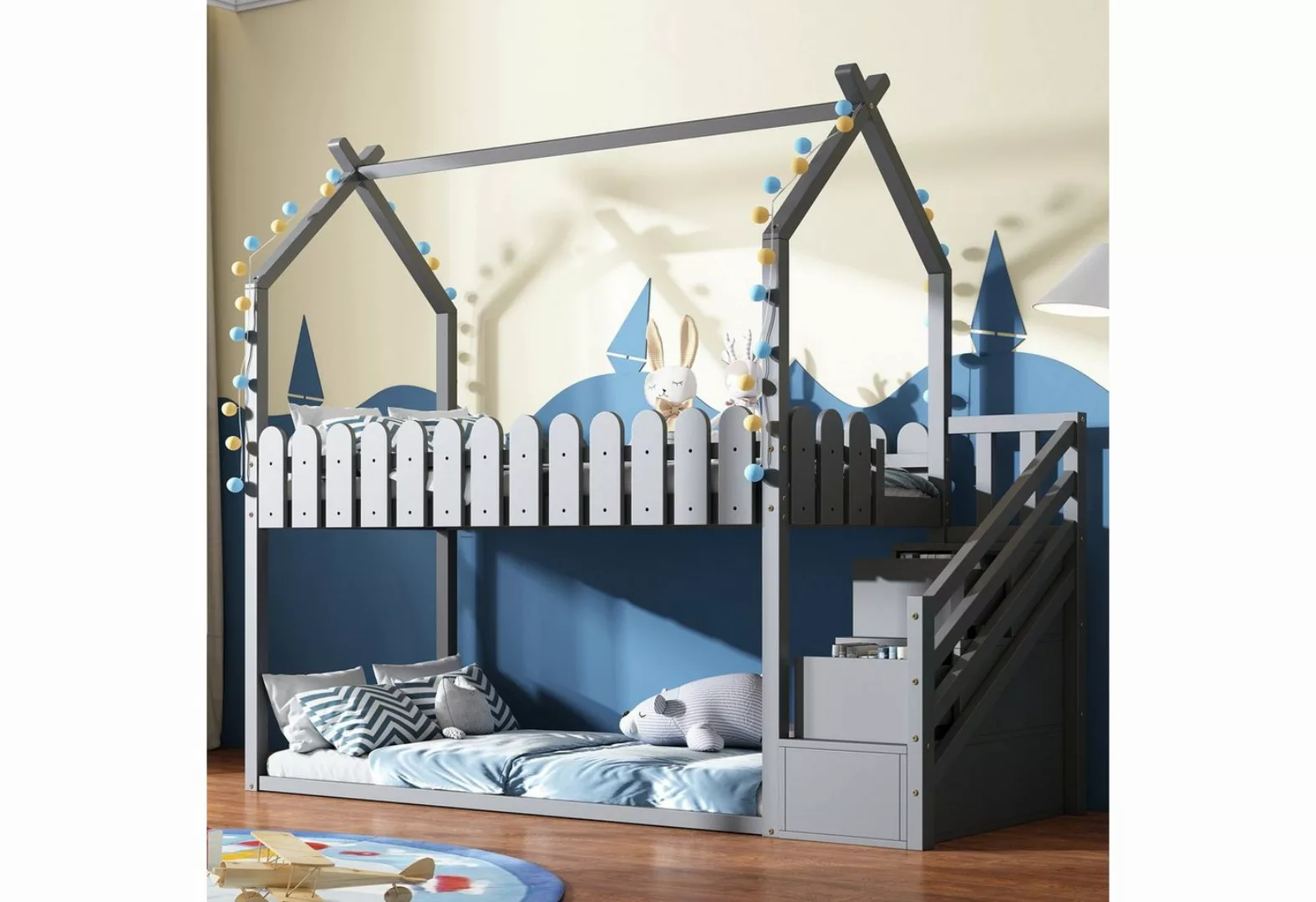 Celya Kinderbett Etagenbett Massivholzbett 90 x 200 cm, Bettgestell Kinder günstig online kaufen