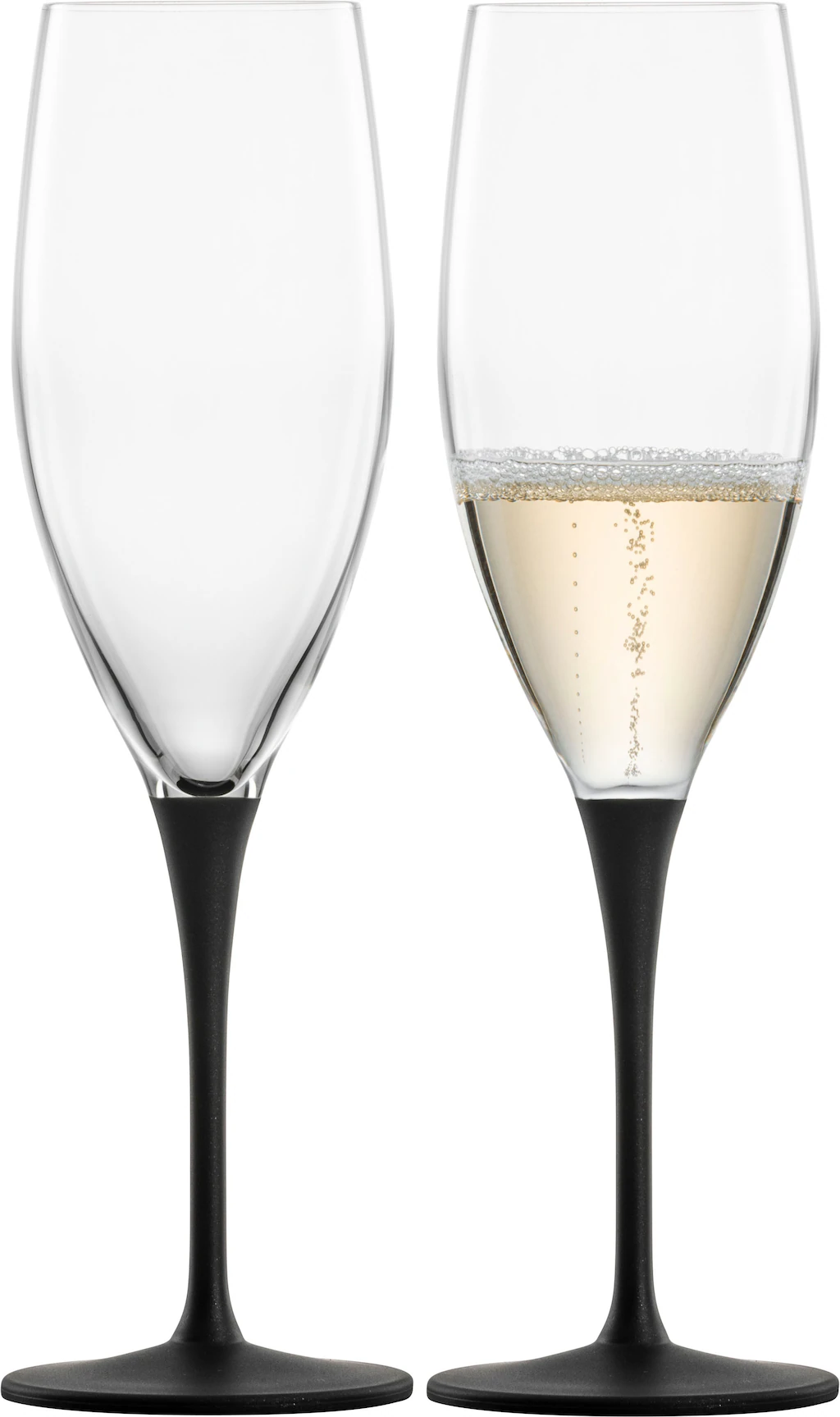 Eisch Champagnerglas »KAYA BLACK«, (Set, 2 tlg., 2 Champagnergläser im Gesc günstig online kaufen