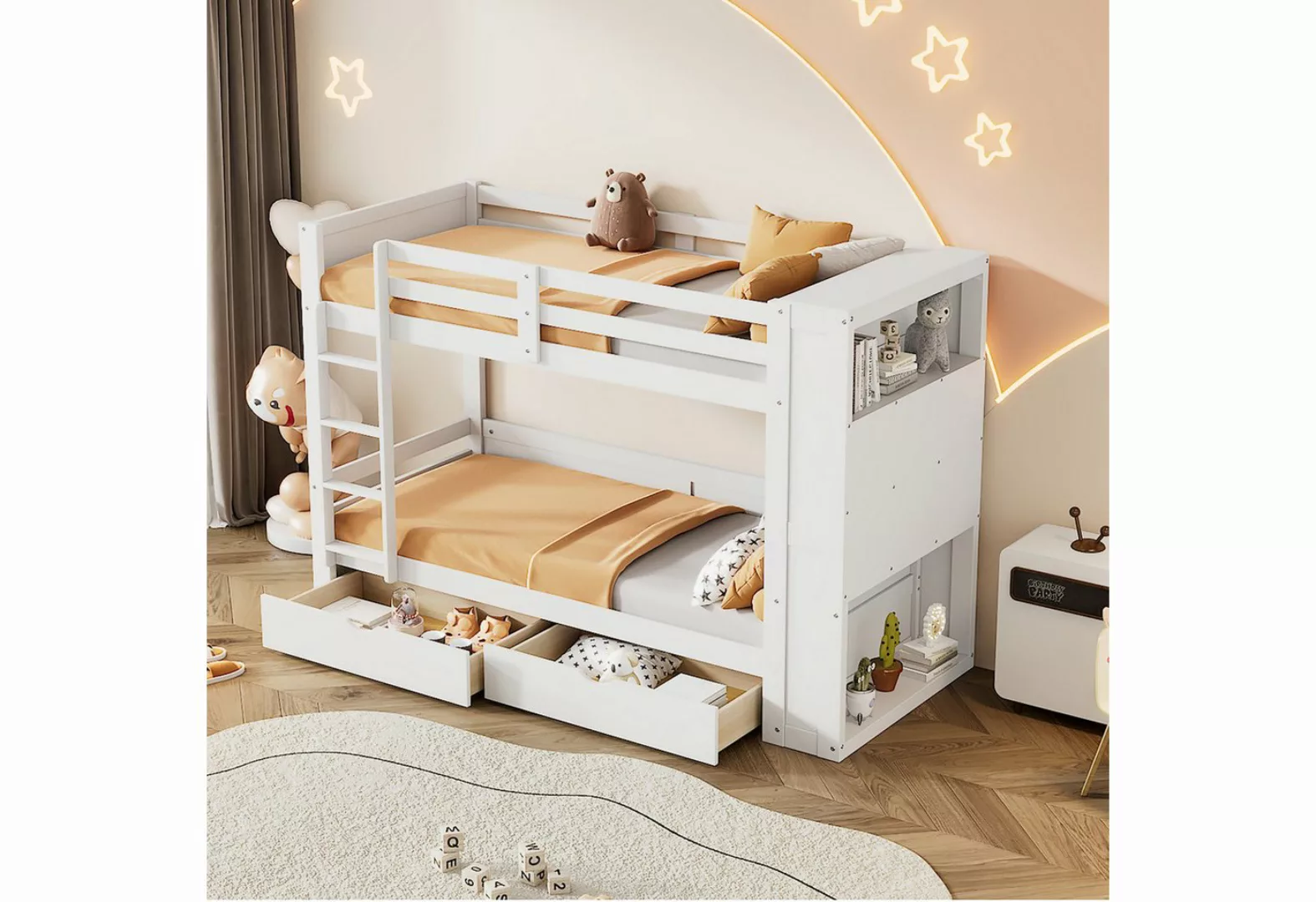 REDOM Etagenbett sechs Staufächer, zwei Staufächer (Kinderbett 90*200 cm), günstig online kaufen