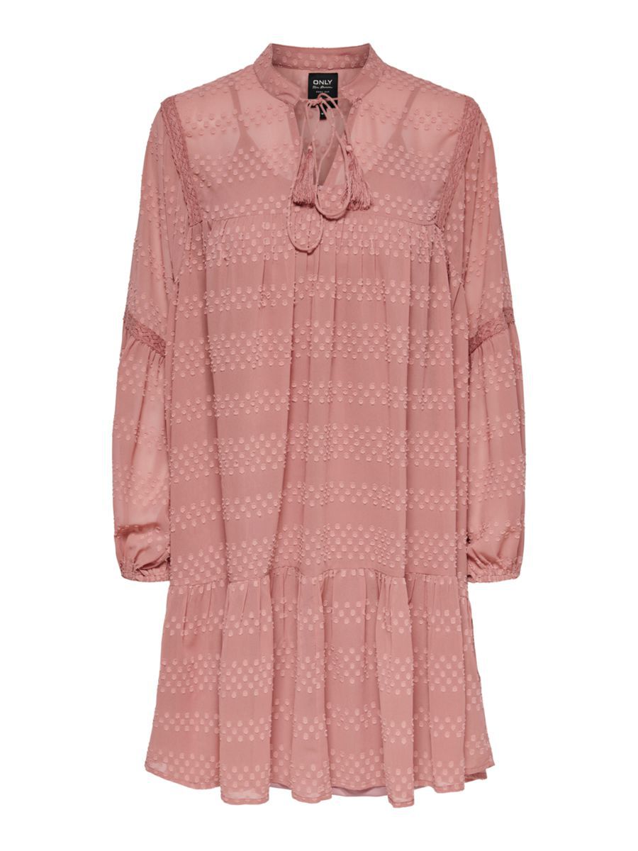 ONLY Rüschen Kleid Damen Pink günstig online kaufen