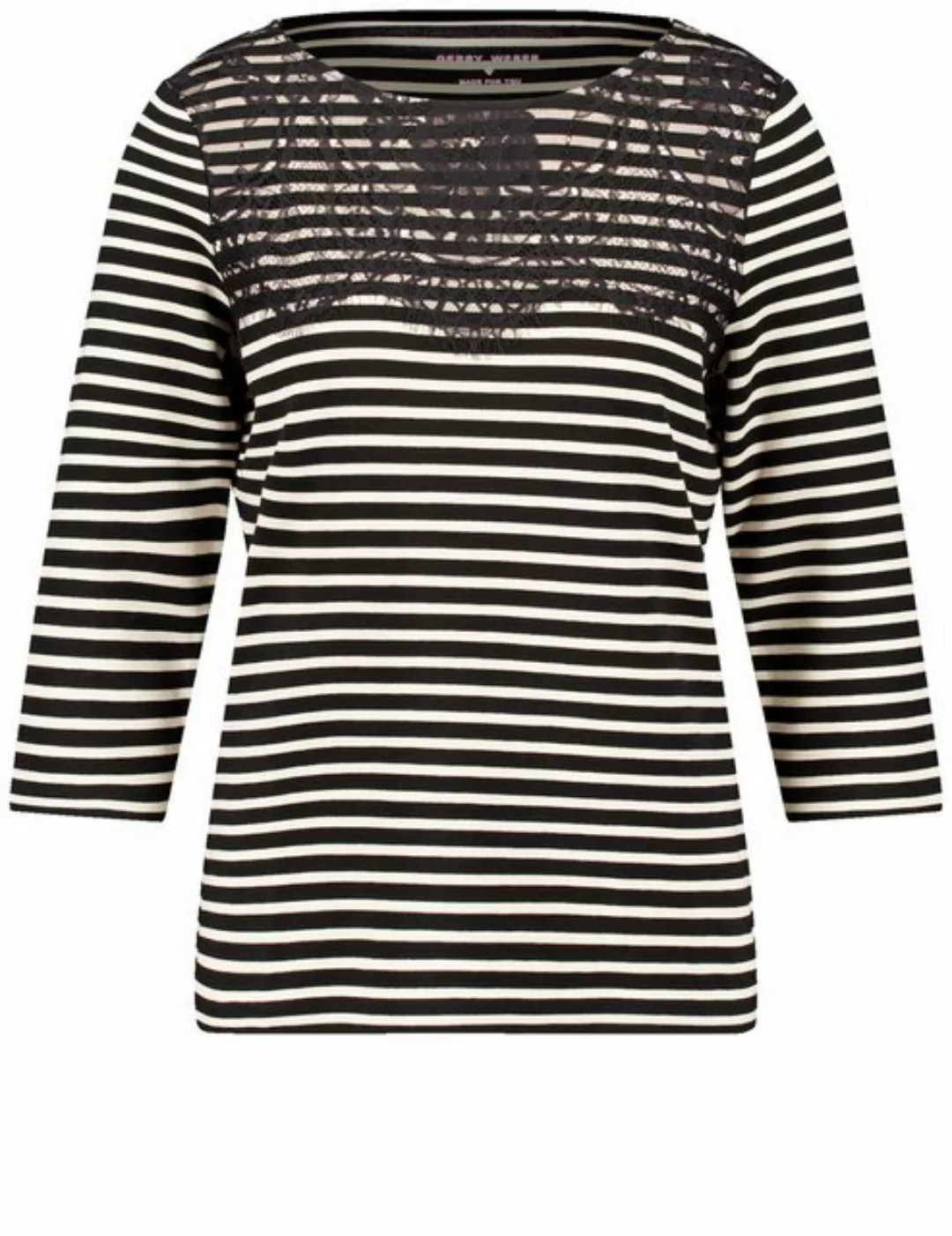 GERRY WEBER 3/4-Arm-Shirt 3/4 Arm Shirt mit Spitzenbesatz günstig online kaufen