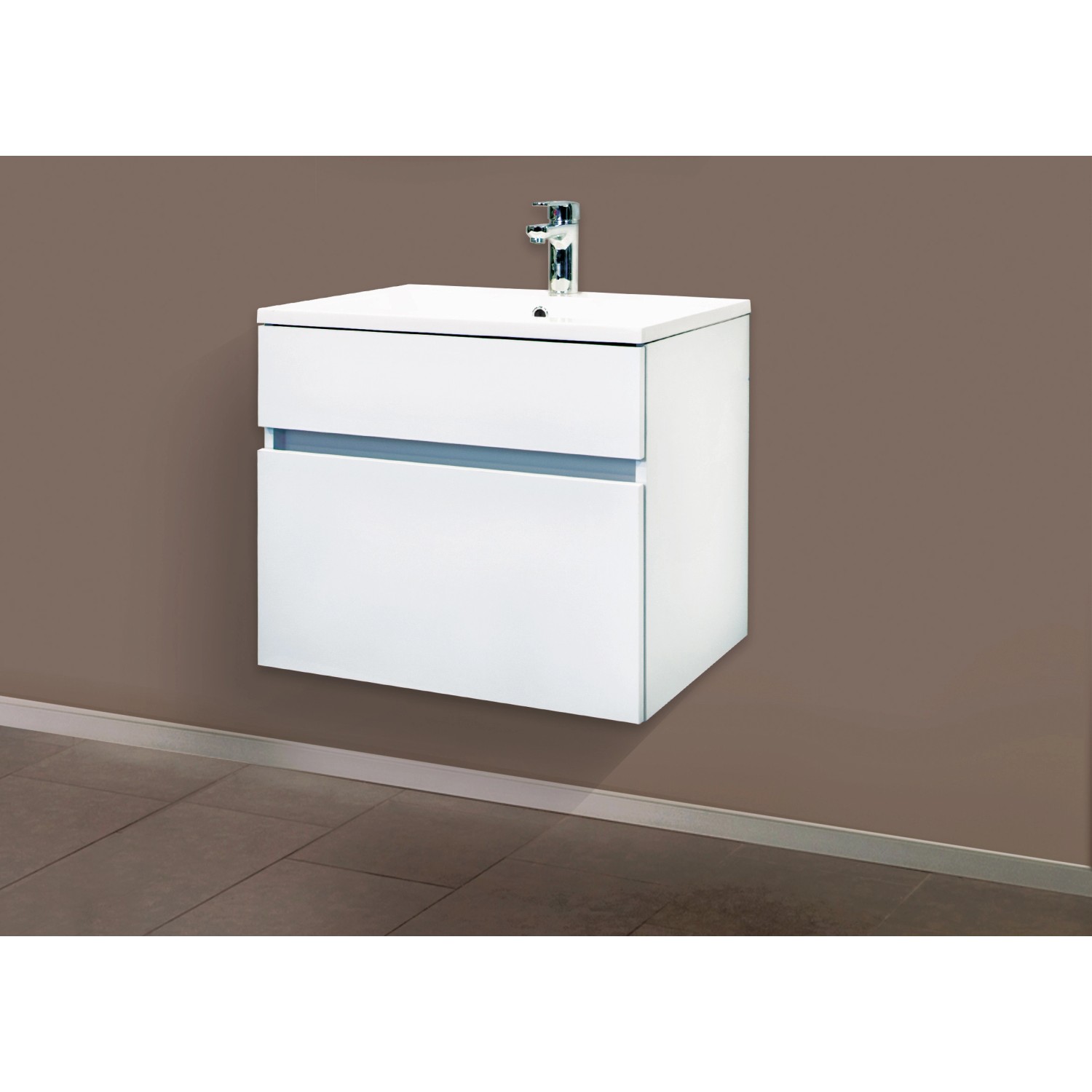 Sanotechnik Waschbeckenunterschrank Weiß matt 59 cm günstig online kaufen