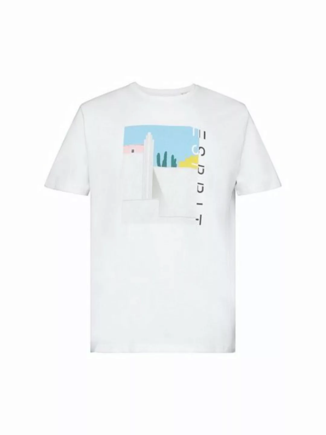 Esprit T-Shirt Baumwoll-T-Shirt mit Frontprint (1-tlg) günstig online kaufen