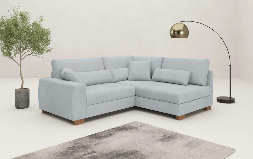 Mr. Couch Ecksofa "Helena L-Form", Mit Federkern, wahlweise mit Bettfunktio günstig online kaufen