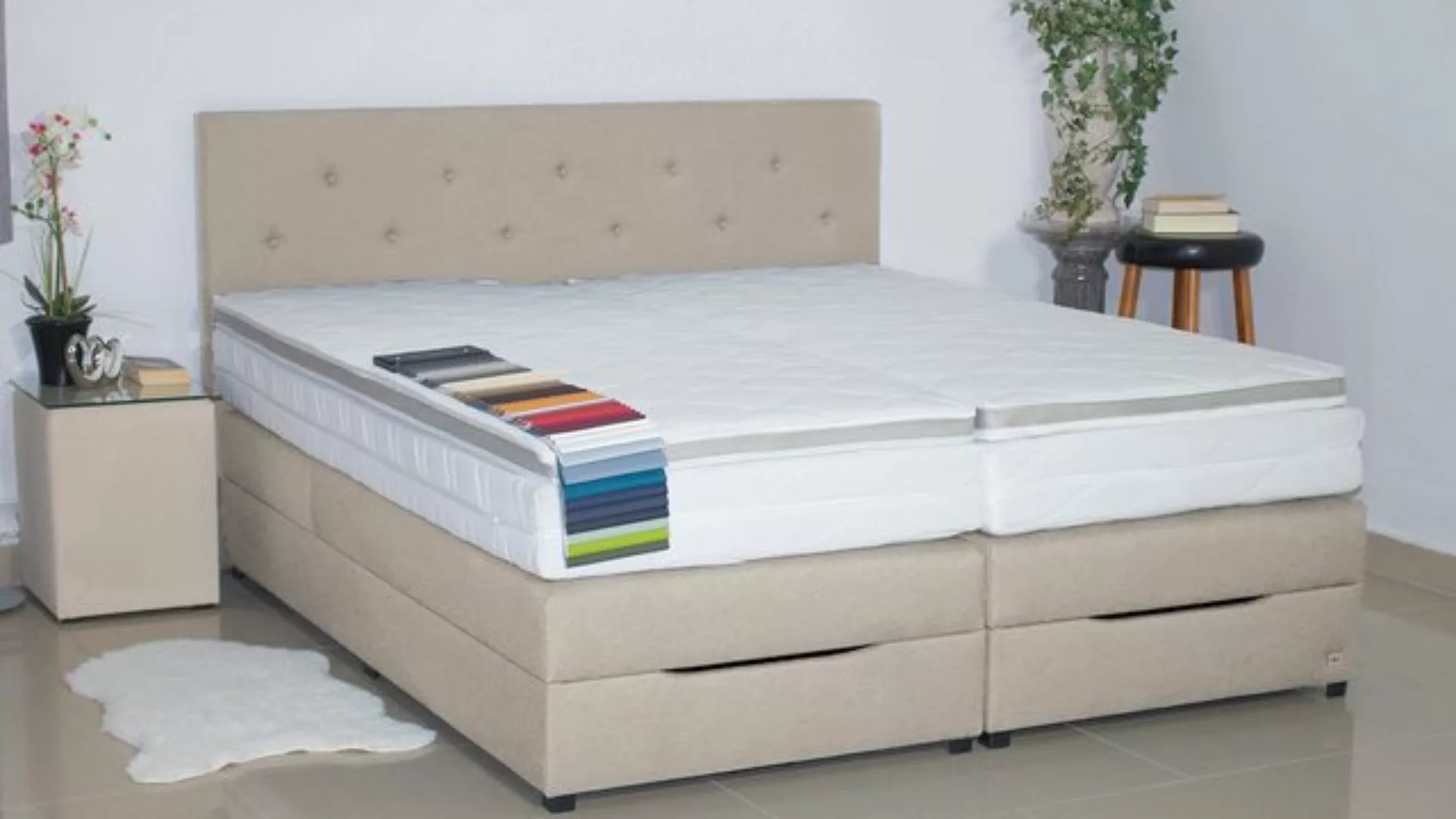 PAARA Boxspringbett Rio mit Bettkasten Kopfteil verstellbar Stauraum, inkl. günstig online kaufen