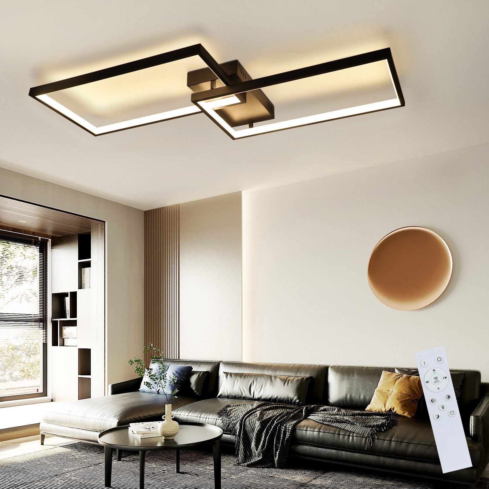 ZMH LED Deckenleuchte Whonzimmer mit Fernbedienung günstig online kaufen