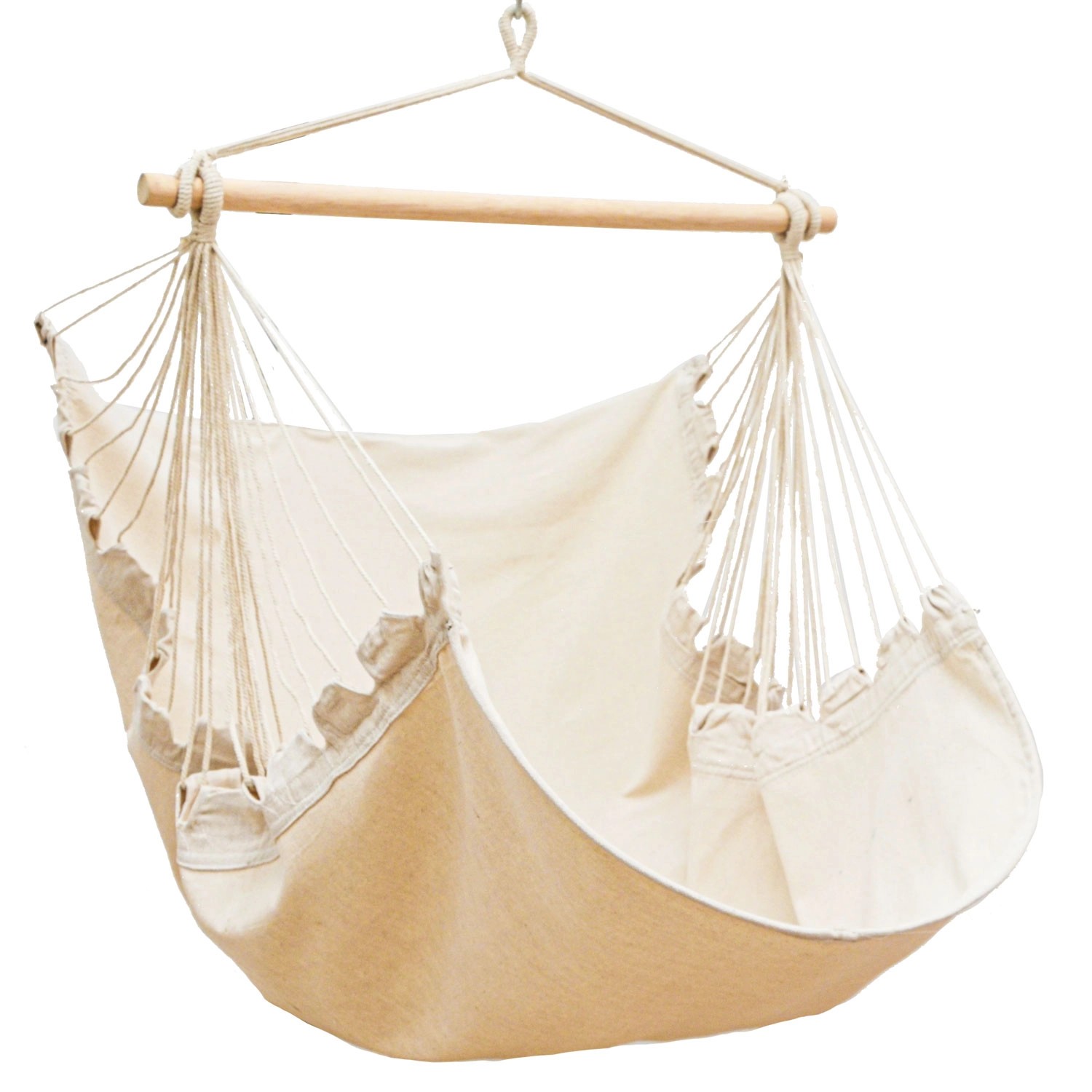 AMANKA XL-Hängesessel bis 100 kg Belastbar 155 x 125 cm Beige günstig online kaufen