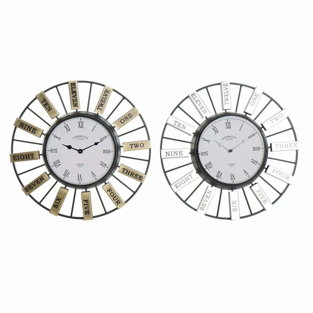 Wanduhr Dkd Home Decor Kristall Silberfarben Golden Eisen (40 X 6.4 X 40 Cm günstig online kaufen