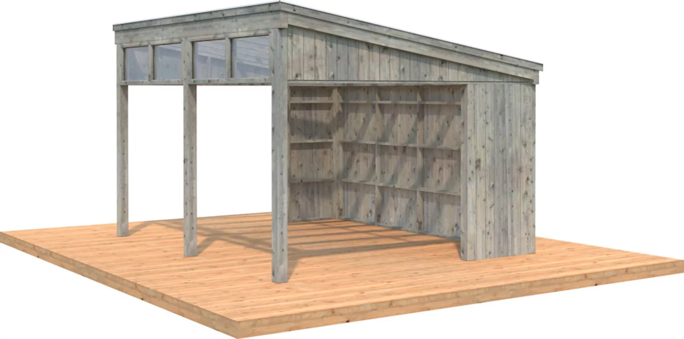 Palmako Holzpavillon "Nova", mit Oberlicht, BxT: 432x376 cm, grau günstig online kaufen